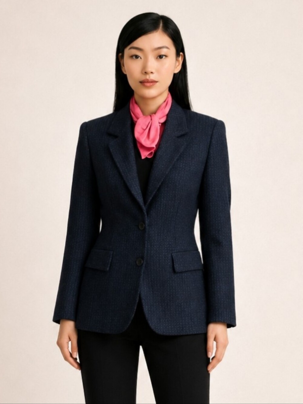 ⭐️Host Pick⭐️ Denise Petites | Vintage Blue Tweed  Single Breasted Blazer